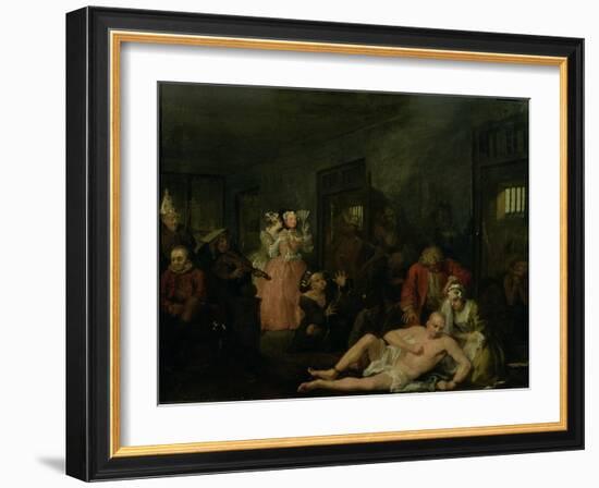 A Rake's Progress VIII: the Rake in Bedlam, 1733-William Hogarth-Framed Giclee Print