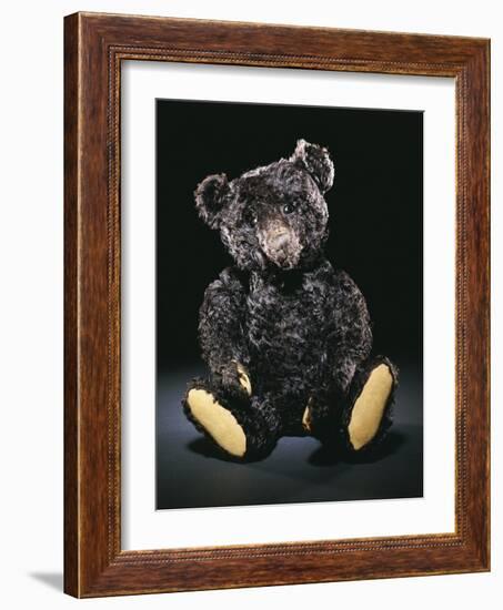 A Rare Black Steiff Teddy Bear with Rich Black Curly Mohair, circa 1912-Steiff-Framed Giclee Print