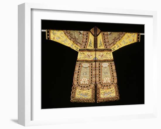 A Rare Embroidered Imperial Yellow Ground Theatrical Costume-null-Framed Giclee Print