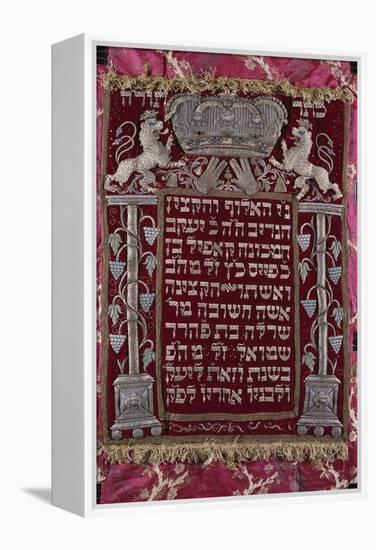 A Rare German Jewelled Parochet (Torah Ark Curtain)-null-Framed Premier Image Canvas