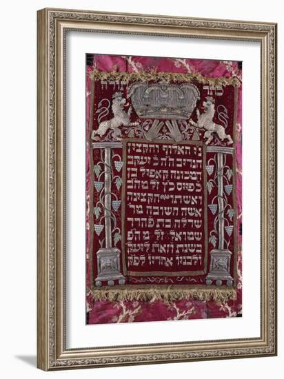 A Rare German Jewelled Parochet (Torah Ark Curtain)-null-Framed Giclee Print