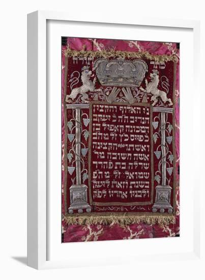 A Rare German Jewelled Parochet (Torah Ark Curtain)-null-Framed Giclee Print