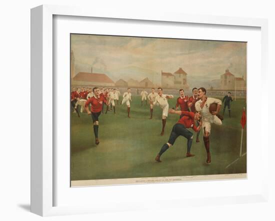A Rare Print of England V. Wales. January 5th 1895 at Swansea-null-Framed Giclee Print