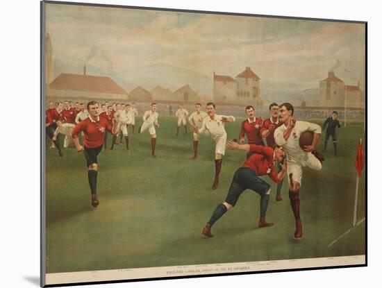 A Rare Print of England V. Wales. January 5th 1895 at Swansea-null-Mounted Giclee Print