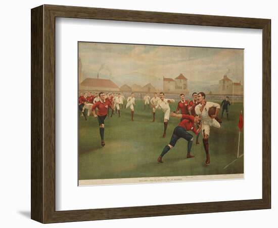 A Rare Print of England V. Wales. January 5th 1895 at Swansea-null-Framed Premium Giclee Print