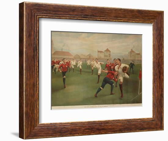 A Rare Print of England V. Wales. January 5th 1895 at Swansea-null-Framed Premium Giclee Print