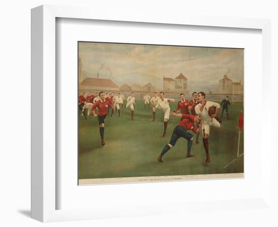 A Rare Print of England V. Wales. January 5th 1895 at Swansea-null-Framed Premium Giclee Print