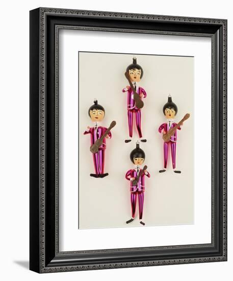 A Rare Set of Four Blown Glass Christmas Tree Decorations Modelled as the Beatles-null-Framed Premium Giclee Print