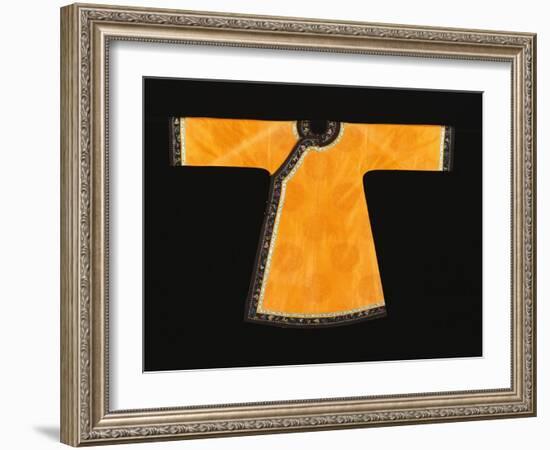 A Rare Tangerine Silk Informal Robe, the Orange Silk Woven with an Overall Pattern of Confronted…-null-Framed Giclee Print