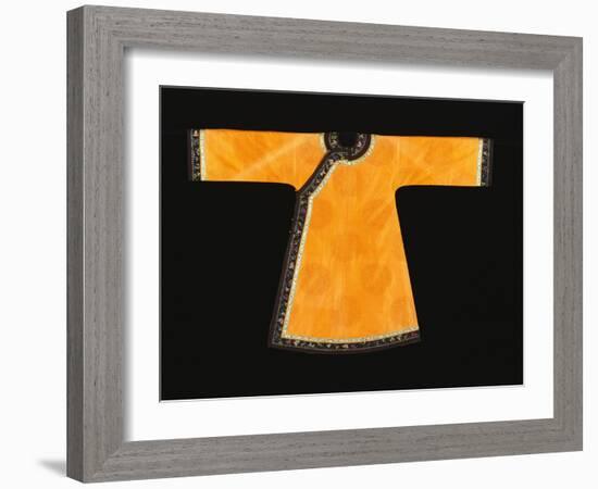 A Rare Tangerine Silk Informal Robe, the Orange Silk Woven with an Overall Pattern of Confronted…-null-Framed Giclee Print