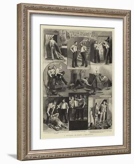 A Rat-Hunt on Board a Man-Of-War-null-Framed Giclee Print