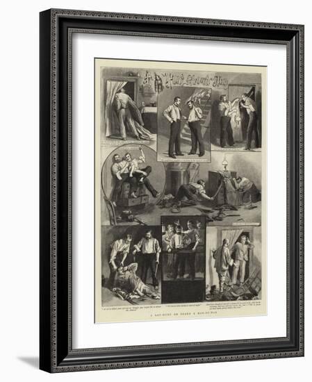 A Rat-Hunt on Board a Man-Of-War-null-Framed Giclee Print