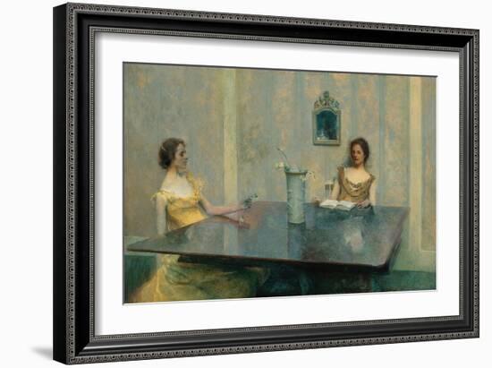 A Reading-Thomas Wilmer Dewing-Framed Art Print