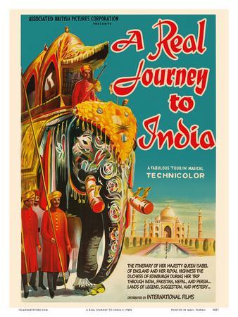 My Beautiful Jumbo Elephant Air-India Vintage India Travel Advertisement Poster