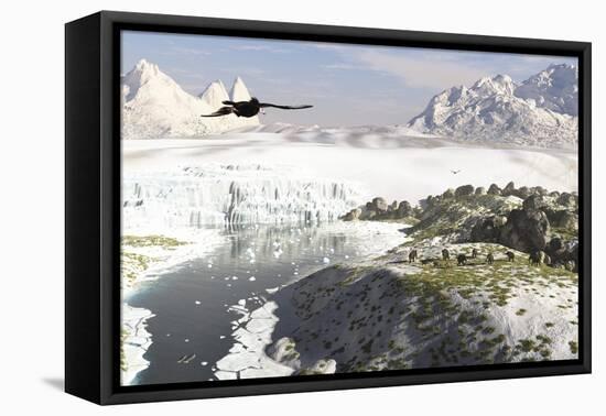 A Receding Glacial Scene Circa 18,000 Years Ago-null-Framed Stretched Canvas