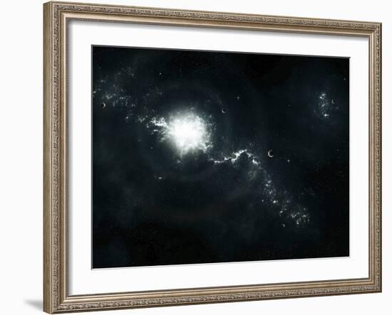 A Recently Discovered Nebula with Visible Habitable Planets-Stocktrek Images-Framed Photographic Print