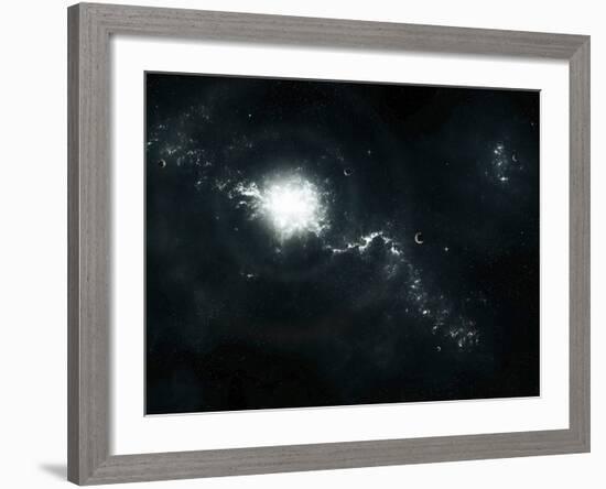 A Recently Discovered Nebula with Visible Habitable Planets-Stocktrek Images-Framed Photographic Print