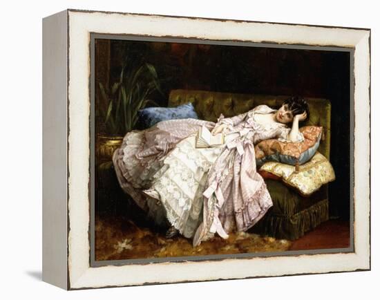 A Reclining Beauty, 1877-Auguste Toulmouche-Framed Premier Image Canvas