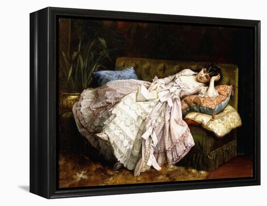 A Reclining Beauty, 1877-Auguste Toulmouche-Framed Premier Image Canvas