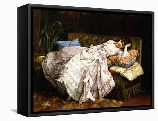 A Reclining Beauty, 1877-Auguste Toulmouche-Framed Premier Image Canvas