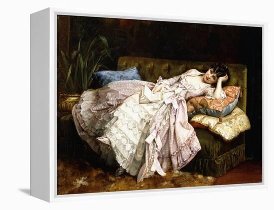 A Reclining Beauty, 1877-Auguste Toulmouche-Framed Premier Image Canvas