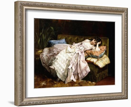 A Reclining Beauty, 1877-Auguste Toulmouche-Framed Giclee Print