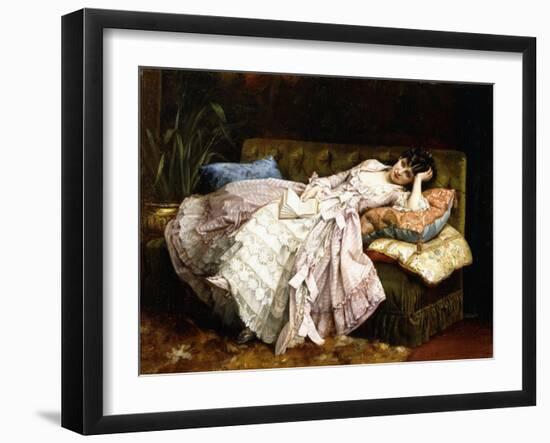 A Reclining Beauty, 1877-Auguste Toulmouche-Framed Giclee Print