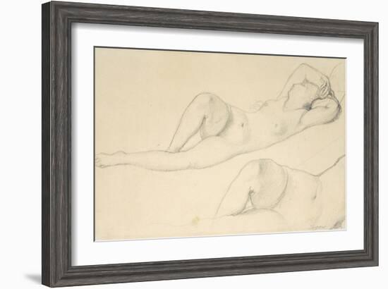 A Reclining Female Nude-Jean-Auguste-Dominique Ingres-Framed Giclee Print