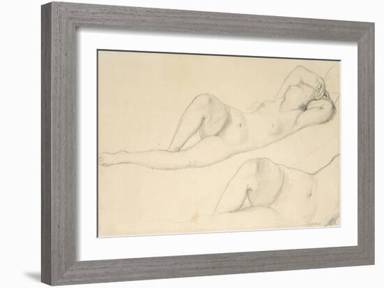 A Reclining Female Nude-Jean-Auguste-Dominique Ingres-Framed Giclee Print