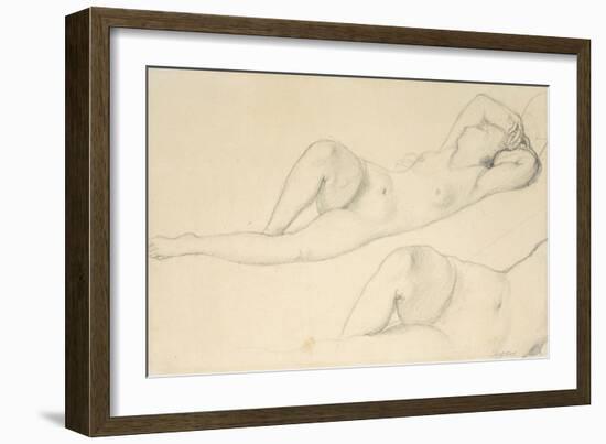 A Reclining Female Nude-Jean-Auguste-Dominique Ingres-Framed Giclee Print