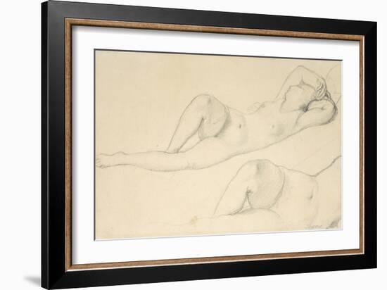 A Reclining Female Nude-Jean-Auguste-Dominique Ingres-Framed Giclee Print