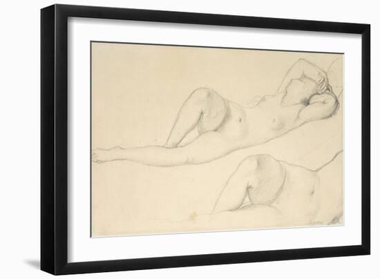 A Reclining Female Nude-Jean-Auguste-Dominique Ingres-Framed Giclee Print