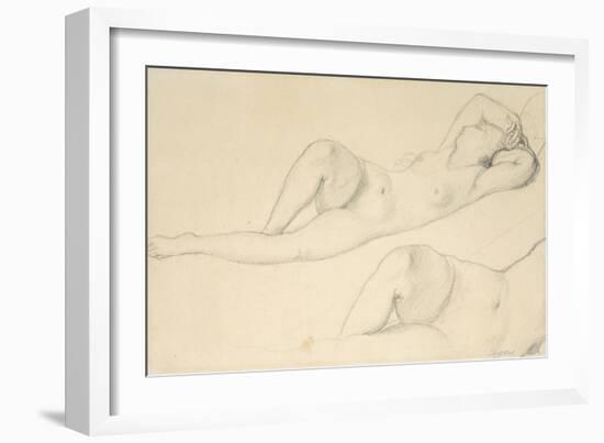 A Reclining Female Nude-Jean-Auguste-Dominique Ingres-Framed Giclee Print