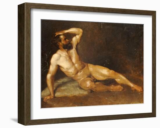 A Reclining Male Nude-Hans Von Staschiripka Canon-Framed Giclee Print