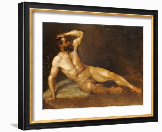 A Reclining Male Nude-Hans Von Staschiripka Canon-Framed Giclee Print