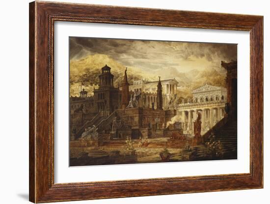 A Reconstruction of Sparta: the Persian Porch and Place of Consulatation of the Lacedemonians-Joseph Michael Gandy-Framed Giclee Print