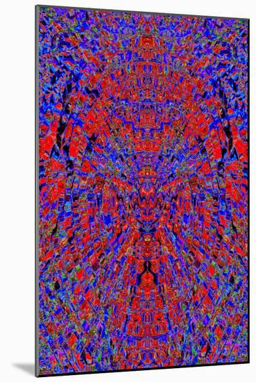 A Red and Blue Kaleidoscopic Tapestry-Ray2012-Mounted Art Print