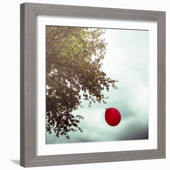 A Red Balloon Hanging on a Tree-Joana Kruse-Framed Photographic Print