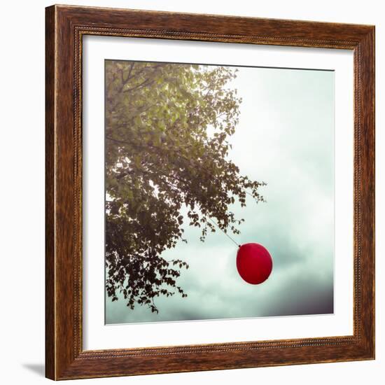 A Red Balloon Hanging on a Tree-Joana Kruse-Framed Photographic Print