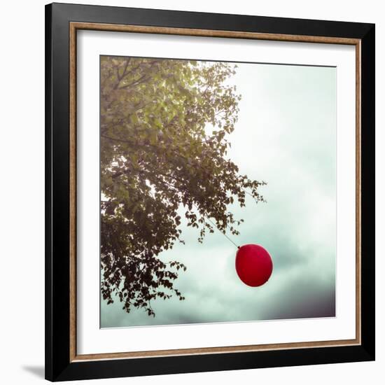 A Red Balloon Hanging on a Tree-Joana Kruse-Framed Photographic Print