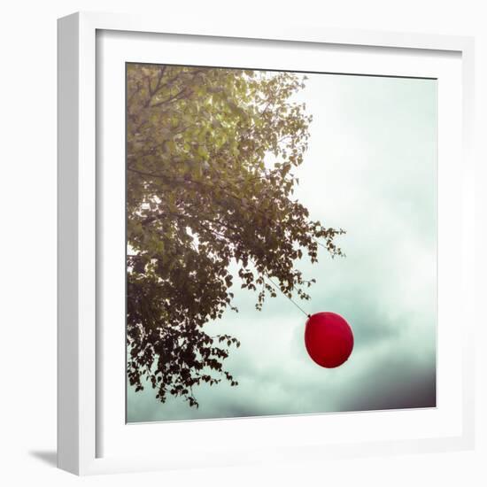 A Red Balloon Hanging on a Tree-Joana Kruse-Framed Photographic Print