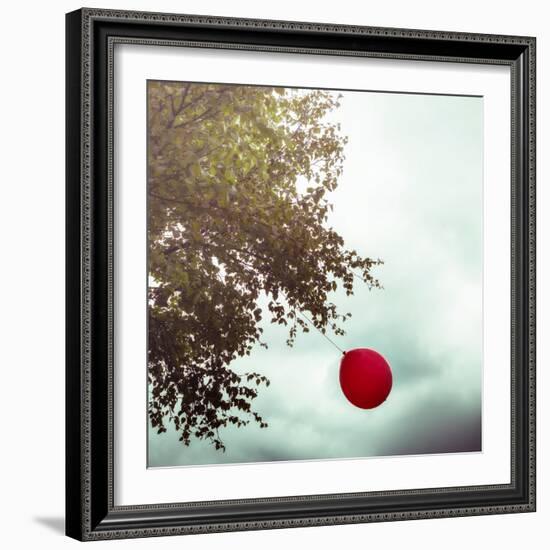 A Red Balloon Hanging on a Tree-Joana Kruse-Framed Photographic Print