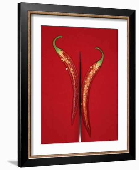 A Red Chili Pepper Sliced in Half-Jan-peter Westermann-Framed Photographic Print