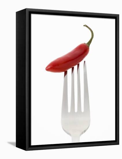 A Red Chilli on a Fork-Greg Elms-Framed Premier Image Canvas