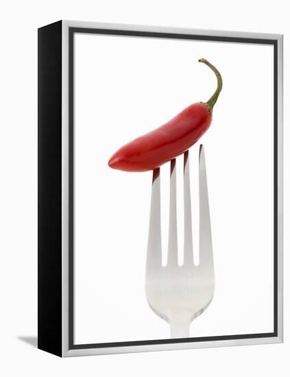 A Red Chilli on a Fork-Greg Elms-Framed Premier Image Canvas