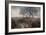 A Red Deer Stag Makes His Way Through a Misty Landscape in Richmond Park-Alex Saberi-Framed Photographic Print