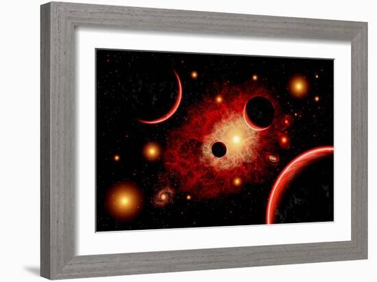 A Red Giant Star System-null-Framed Art Print