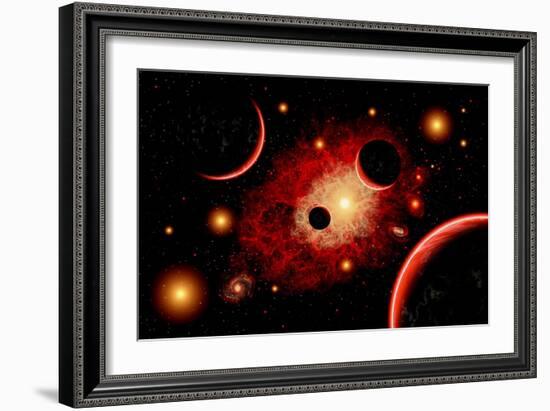 A Red Giant Star System-null-Framed Art Print