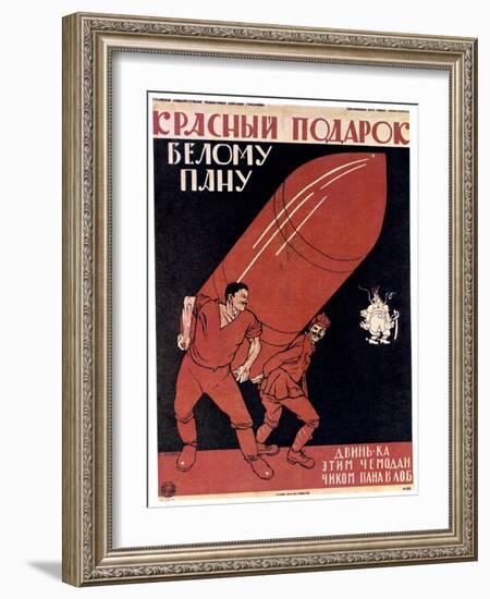 A Red Gift to a White Master, 1920-Dmitriy Stakhievich Moor-Framed Giclee Print