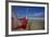 A Red Hammock Spread Out by the Wind Swings Above the Water During Low Tide, Hobox Island, Mexico-Karine Aigner-Framed Photographic Print